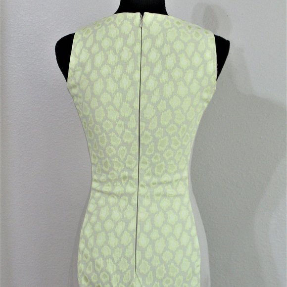 Belle Badgley Mischka Green/Taupe Leopard Sheath Dress (2) - Picture 5 of 7